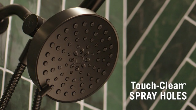 Delta Round 2-in-1 Dual Shower Head with 4-Setting HandHeld Spray