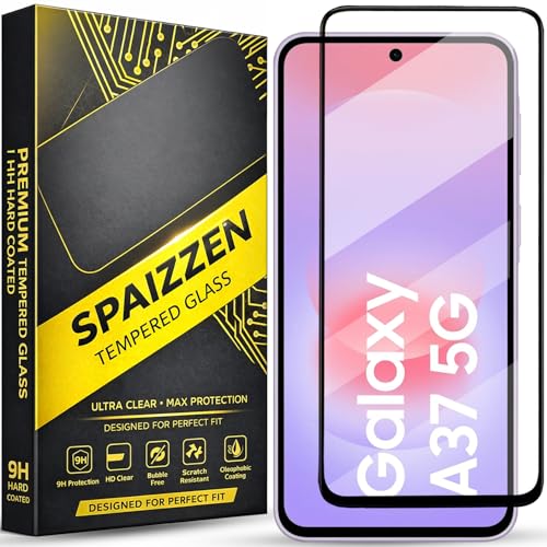 Image of Military-Grade Tempered Glass Screen Protector Compatible for Samsung Galaxy A37 5G / Samsung Galaxy A37 with Edge to Edge Coverage and Easy Self Installation kit
