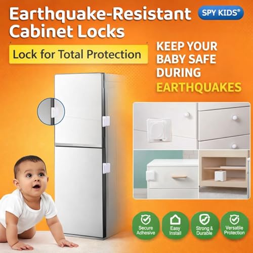 Image of SPY KIDS Child Safety Lock 2 Pack, Baby Proof Cabinet & Drawer Latch