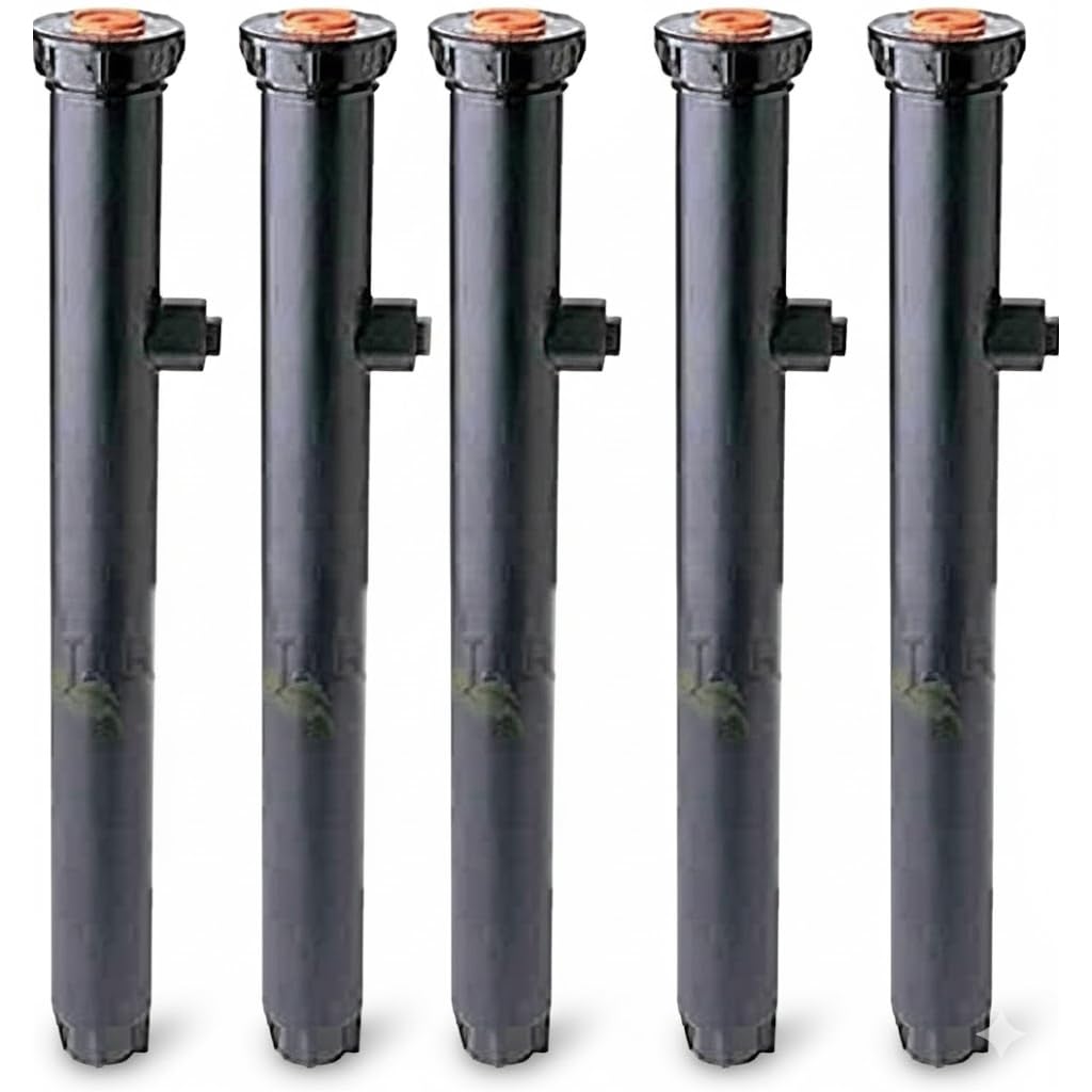 Suinga 5 x DIFUSOR DE RIEGO 1812. Aspersor de riego SIN tobera. Rosca 1/2". Altura Emergencia 30 cm. Altura Cuerpo 40 cm, utilizando para superar Altura de Plantas y arbustos.