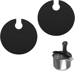2 pack - Silicone Lids for Precision Cooker Fits Up to 10.5" Pot Compatible With Anova, Instant Pot, Sous Vide Lid Most Heavy Duty Silicone Lids - Black