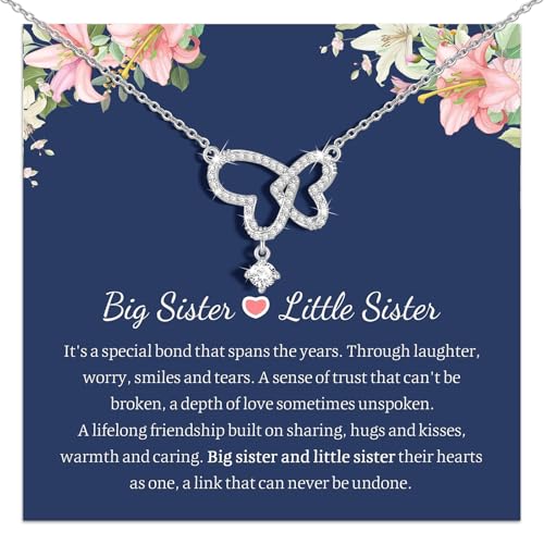 Image of Gifts for Mother Daughter Necklace -14K Gold Plated Interlocking Circles Zirconia Pendant Necklace, Dainty Mom Necklace for Women, Birthday Mother's Day Jewelry Gift for Her