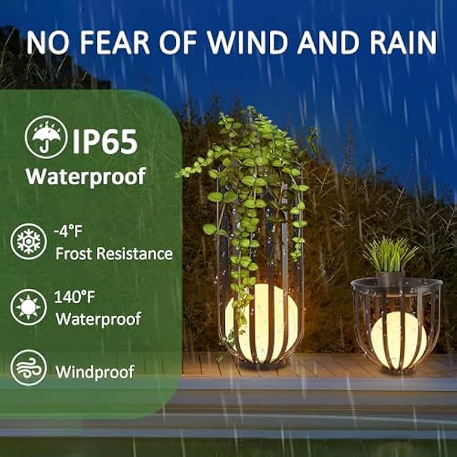 Solar LED Garden Lights (3 Lighting Modes) - IP65 Waterproof, 12H Runtime, Stainless Steel Pathway Lamp 3000K for Yard/Patio, Plant Stand & Landscape (21.3 x 21.7)