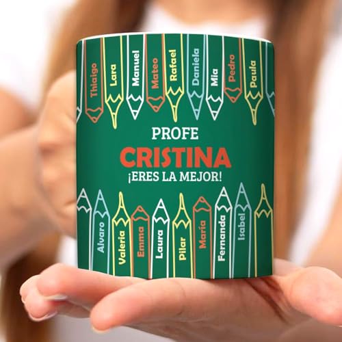 Transparent Gift Taza Personalizada con Nombres y Texto Lápices.