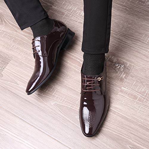 Zapatos Oxford Hombre De Vestir - Piel Grano Superior, Punta Puntiaguda, Suela Antideslizante, Para Boda Y Oficina