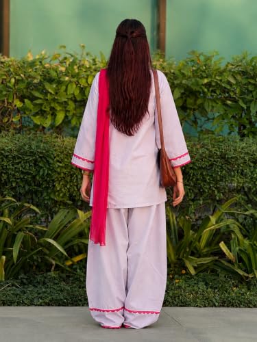 Image of ANNI Designer Cora Cotton Farshi Salwar Suit for Women | Farsi Style Kurti | Farasi Kurta with Dupatta | Parsi Ethnic Dress | Indian Office Party Traditional Clothing Fashion Wear