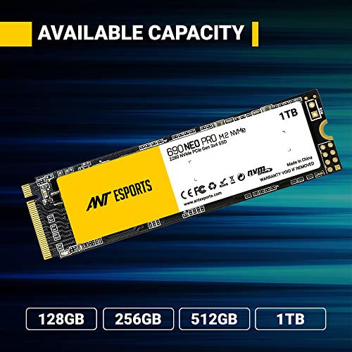 Image of Ant Esports 690 Neo Pro M.2 NVME 1TB Internal Solid State Drive /SSD, with NVME PCIe Gen3x4 Drive Supporting The PCI Express 3.1, speeds Upto Read /Write - 3100 /2200 MB /s Compatible with PC and Laptop