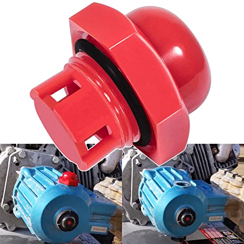 514009761 547961 Oil Fill Cap with O-Ring Seal Replacement for Cat Pumps Pressure Washer Cap 2SF 2DX 3DX 3SP Serious Models Red