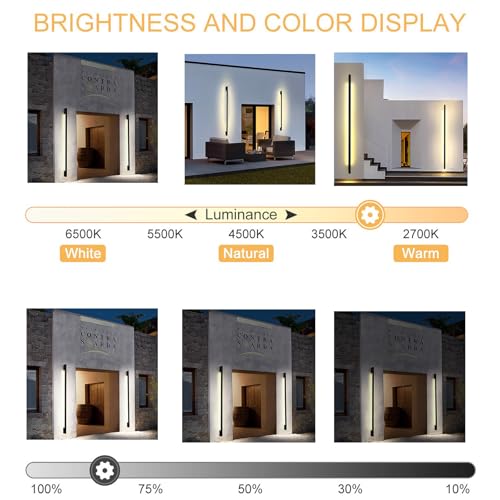 Applique murale extérieure moderne LED 98W avec télécommande industrielle sans fil réglable