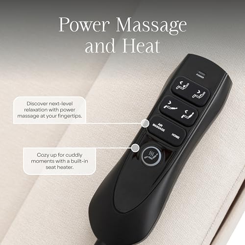 Image of Namesake Willa Deluxe Power Recliner Glider, Performance Cream Eco-Weave | GREENGUARD Certified Recliner w / 270 Swivel - Built-in USB Charging Port w / Heat & Massage - Water & Stain Resistant Fabric