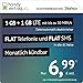 Produktbild handyvertrag.de LTE All 3 GB + 1 GB - monatlich kündbar (Flat Internet 4 GB LTE mit max. 50 MBit/s mit deaktivierbarer Datenautomatik, Flat Telefonie, Flat SMS und EU-Ausland, 6,99 Euro/Monat)