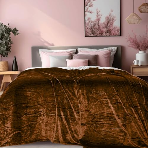 Image of ABRAZO AC Blanket | 300 GSM Lightweight Super Soft Cozy for Bed, Sofa, Couch, Travel & AC Room | Single Bed 160x220 cm | Solid Color | Breathable All-Season Comfort