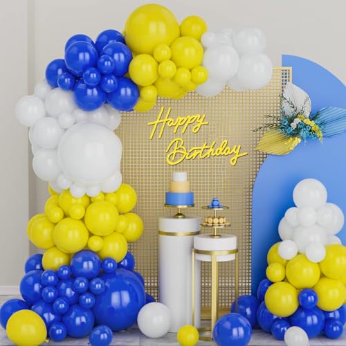 Image of TONIFUL Happy Birthday Sign for Backdrop - Glitter Yellow Felt Banner - Includes Dot Glue - Perfect for Birthday Party Backdrop,Wall Decr,Balloon Arch,Photo Background