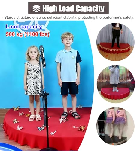 Kids Stage Platform for Performance, Semi-Circle Riser with Skirting ...