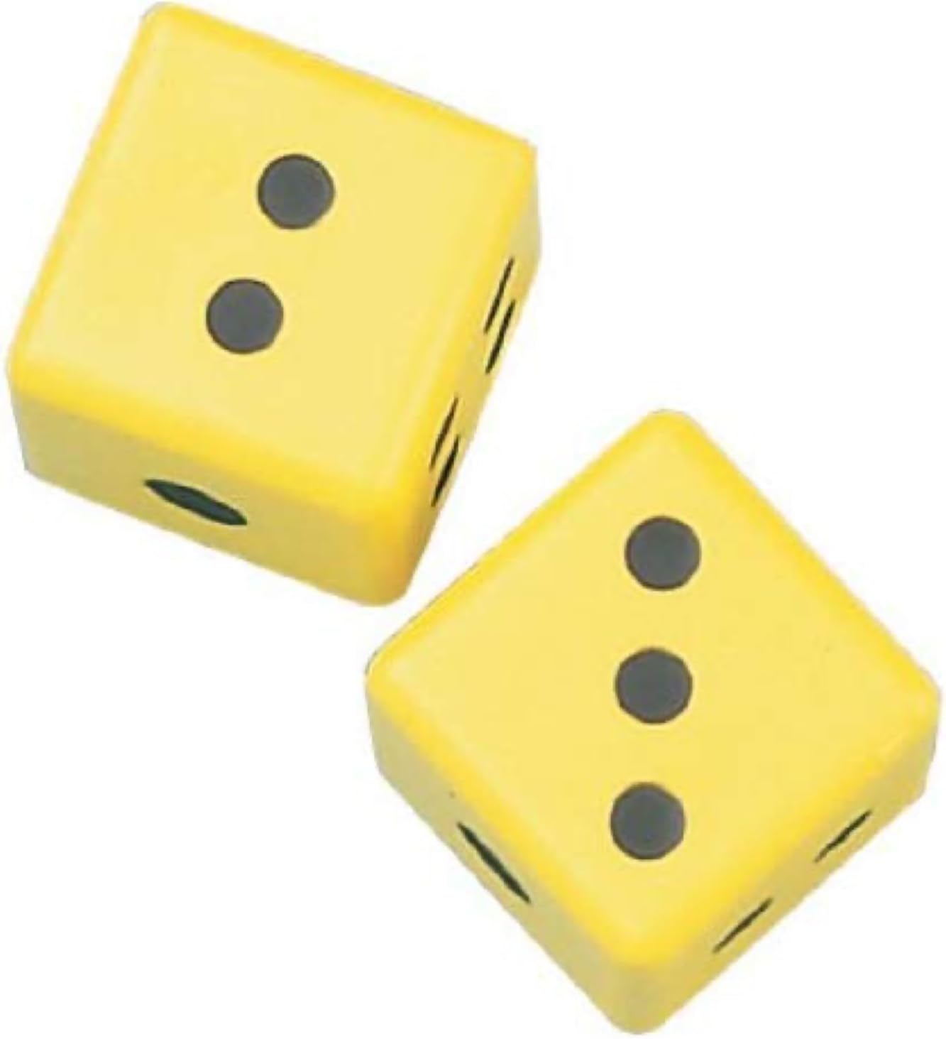 Champion Sports 3 Inch Coated Foam Dice, Yellow (Set of 2 Dice)