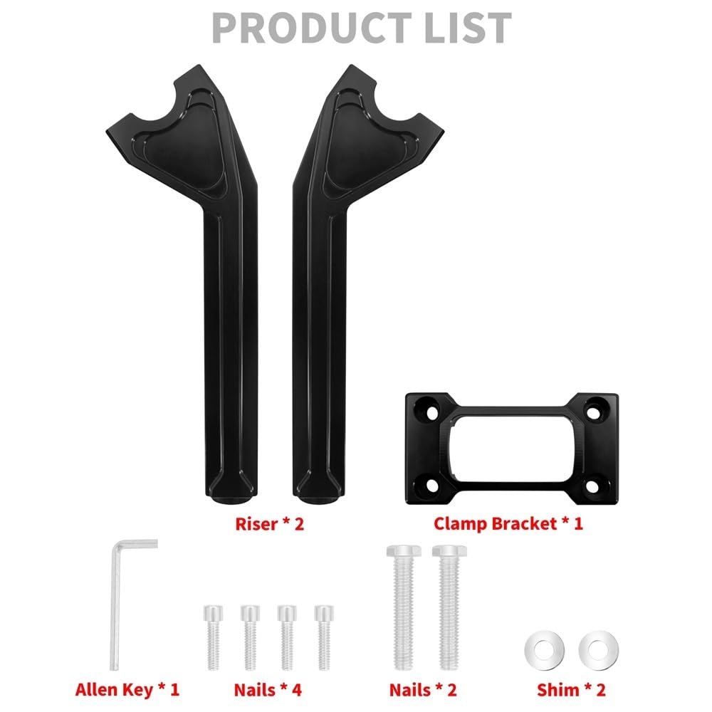 Podstawki na kierownicę motocykla Zacisk podwyższający kierownicę 10 cali Pasuje do Harleya(Handlebar Riser C)