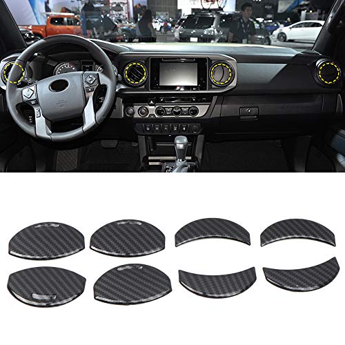YUZHONGTIAN 2016-2020 2021 for Toyota Tacoma Car Accessories Dashboard Console A/C Air Outlet Vent Cover Trim 8PCS (Carbon Fiber Color)