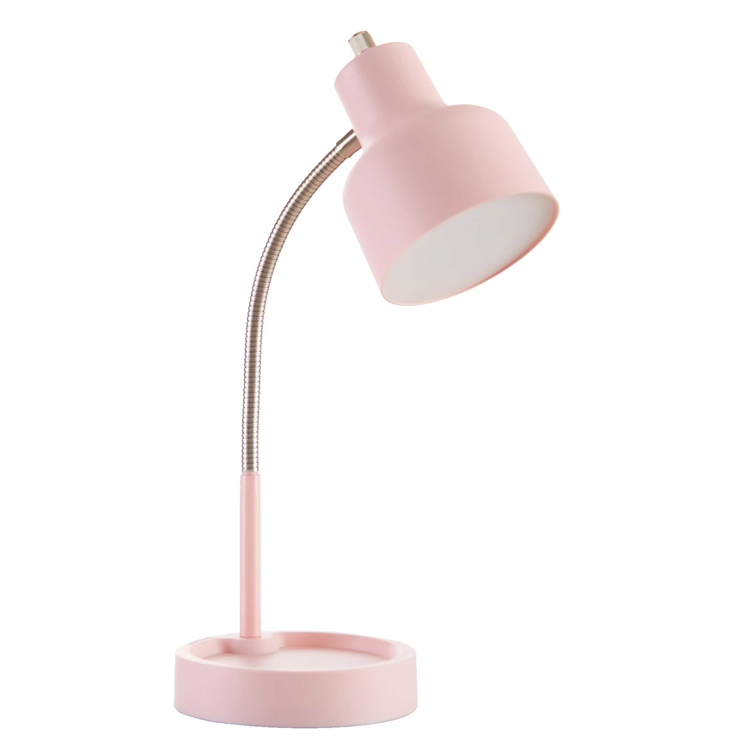 LED Desk Lamp with Storage Base, Gooseneck Bedside Lamp with
