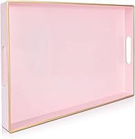 Vista 29 de Gifturbo Bandeja negra para servir, bandejas decorativas de mármol con asas, bandeja de mesa auxiliar, bandejas de plástico rectangulares otomanas