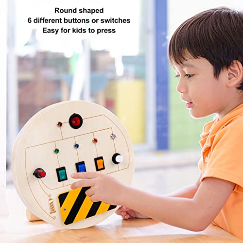 Light Switch Sensory Board for Kids, Round Shape Color Recognition to