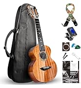 Caramel CAG47 Glossy Red African Mahogany 23" Concert Ukulele for Beginner | Handmade Ukelele Sta...