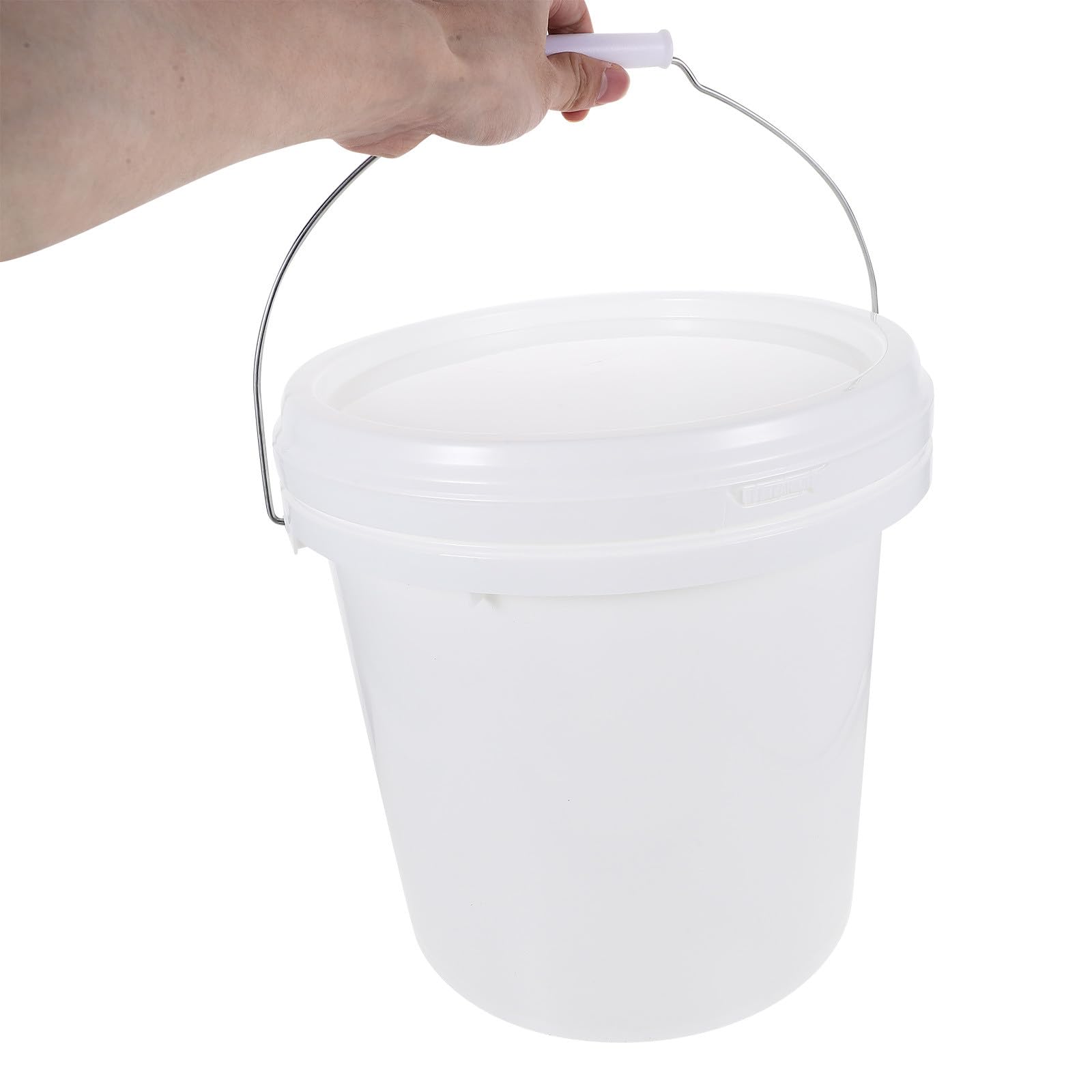 Seau de Peinture Hermétique et Couvercle Étanche en Hdpe 10l Blanc avec Poignée Robuste pour Stockage et Usage Professionnel