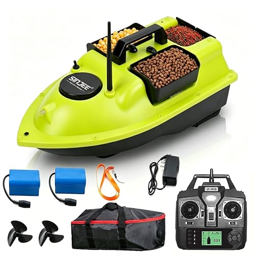 SINJEE RC Fishing Bait Boat with GPS, 546 Yds Remote Control Bait Dropping RC Boat for Fishing...