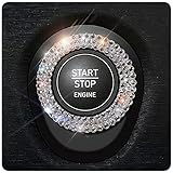 Blinglife Car Engine Start Stop Ignition Button Logo Sticker, Shiny Crystal Rhinestone Cover Protection Ring, Bling Car Accessories for Wowen (White Diamond), Circular ring