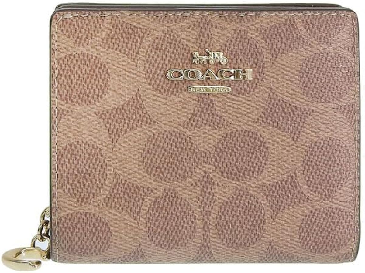 ゆかコーチ スナップウォレット シグネチャーキャンバス タン ブラウン COACH（コーチ） 財布 レディース 2つ折り 折財布 コンパクト