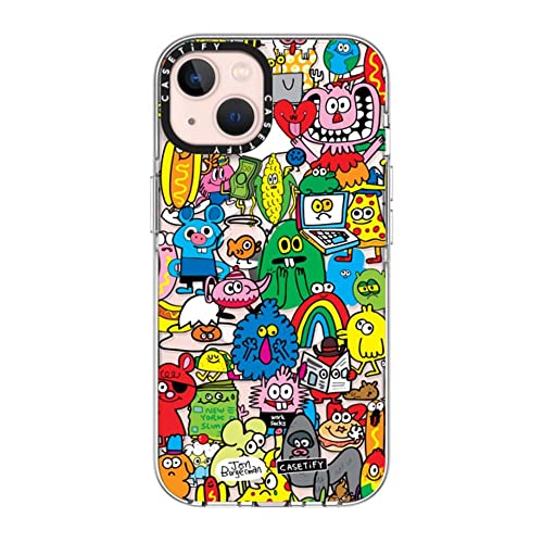 CASETiFY (�P�[�X�e�B�t�@�C) �N���A�P�[�X iPhone13�p [���΂ݖh�~ / 6.6�t�B�[�g �R�p�O���[�h��3�{�̗����ی�/Magsafe] - Fun Friends - �N���A