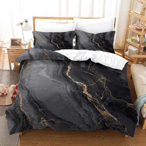 Housse de couette effet marbre 3D super douce en microfibre luxe