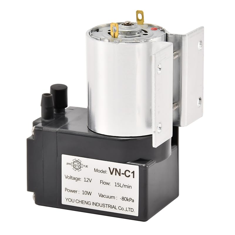 VUYOMUA Mini Vakuumpumpe 24V DC – ölfrei, Leise, -85 KPa, 15L/min – Für Medizin, Labor & Verpackung