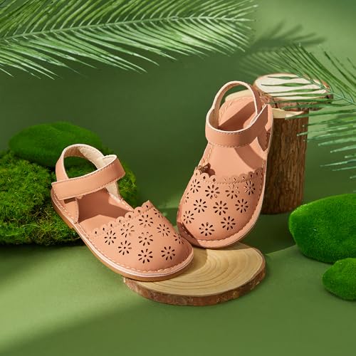 Image of Felix & Flora Toddler Girls Sandals Soft Rubber Princess Flat Shoes Flower Girl Shoes