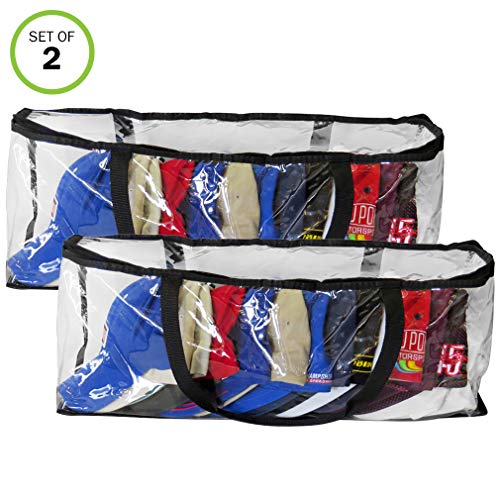 Evelots Sport Hat/Cap Storage Bag-Baseball-Handles-No Dust/Moisture-15 Hat-Set/2