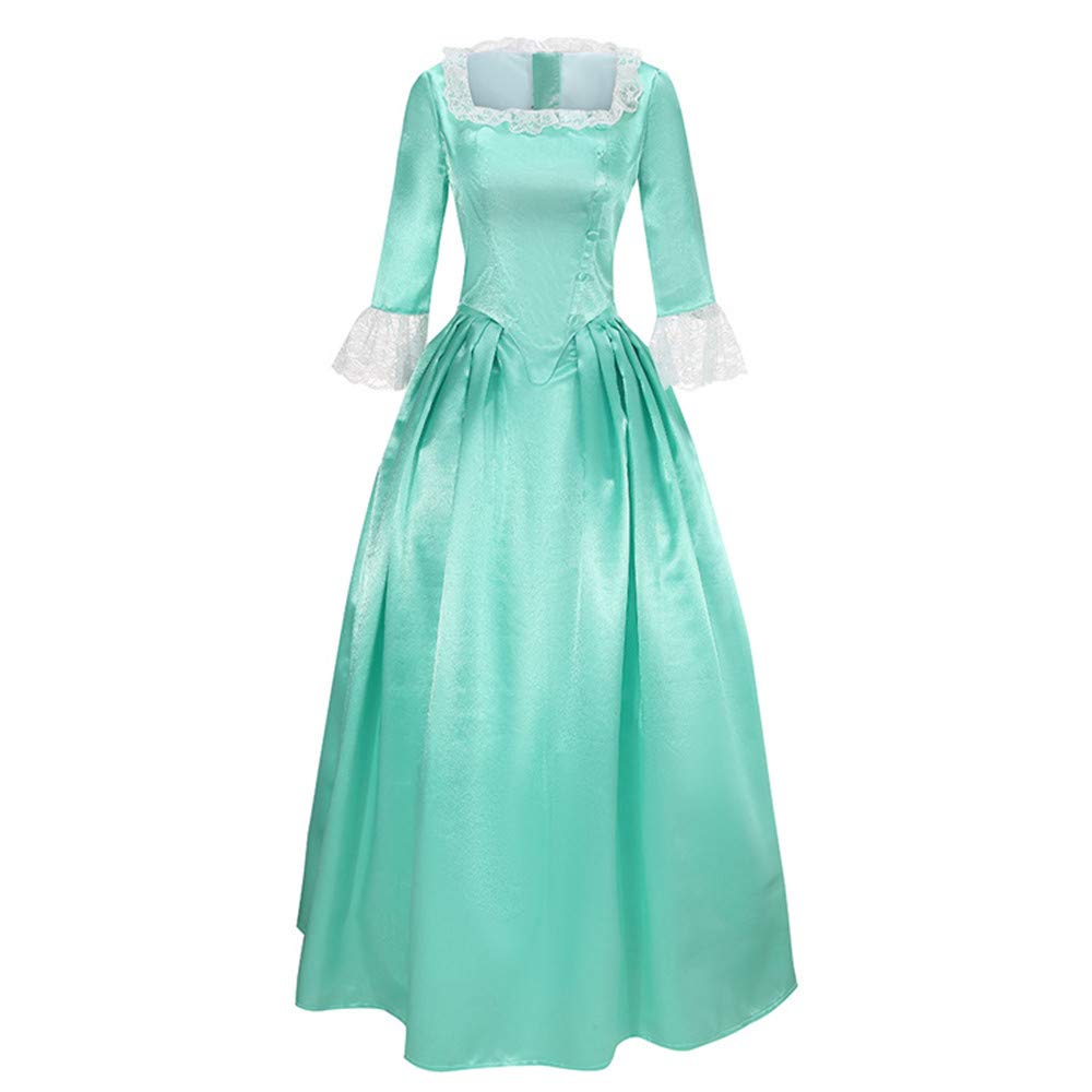 Cos-Love Women's Colonial Lady Corset Styled Dress Victorian Rococo Ball Gown Maiden Costume Plus Size Medieval Dress Sky Blue, X-Small