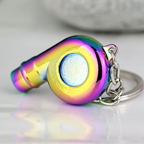 Image of maycom Creative Spinning New Charming Polished Black Turbo Turbocharger Keychain Key Chain Ring Keyring Keyfob,make Whistle Sound