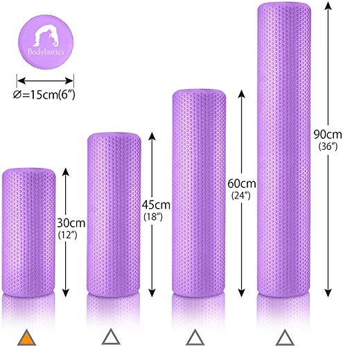 Image of Bodylastics Foam Roller (30 x 15 cms) for Deep Tissue Massage, Relief from Sore Muscles Pain, Pre & Post Exercise Fitness Workout Sessions