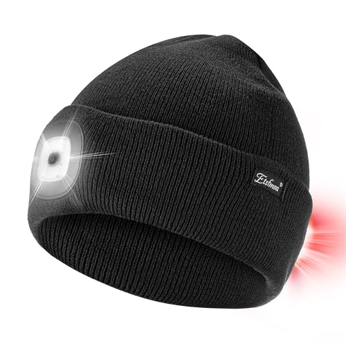 Bonnet LED rechargeable avec double éclairage avant et arrière pour homme