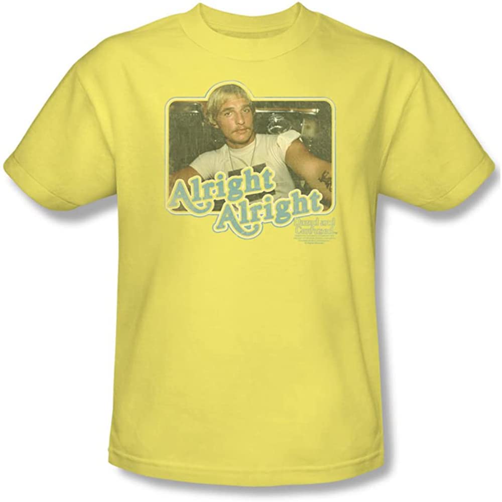 Xinxi Black Dazed And Confused Mens Alright Alright T-Shirt In Banana Yellow