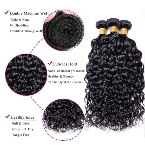 12 14 16 Inch Water Wave Bundles Human Hair 100% Unprocessed Curly Brazilian Virgin Hair Wet And Wavy 3 Bundles Human Hair Natural Black3