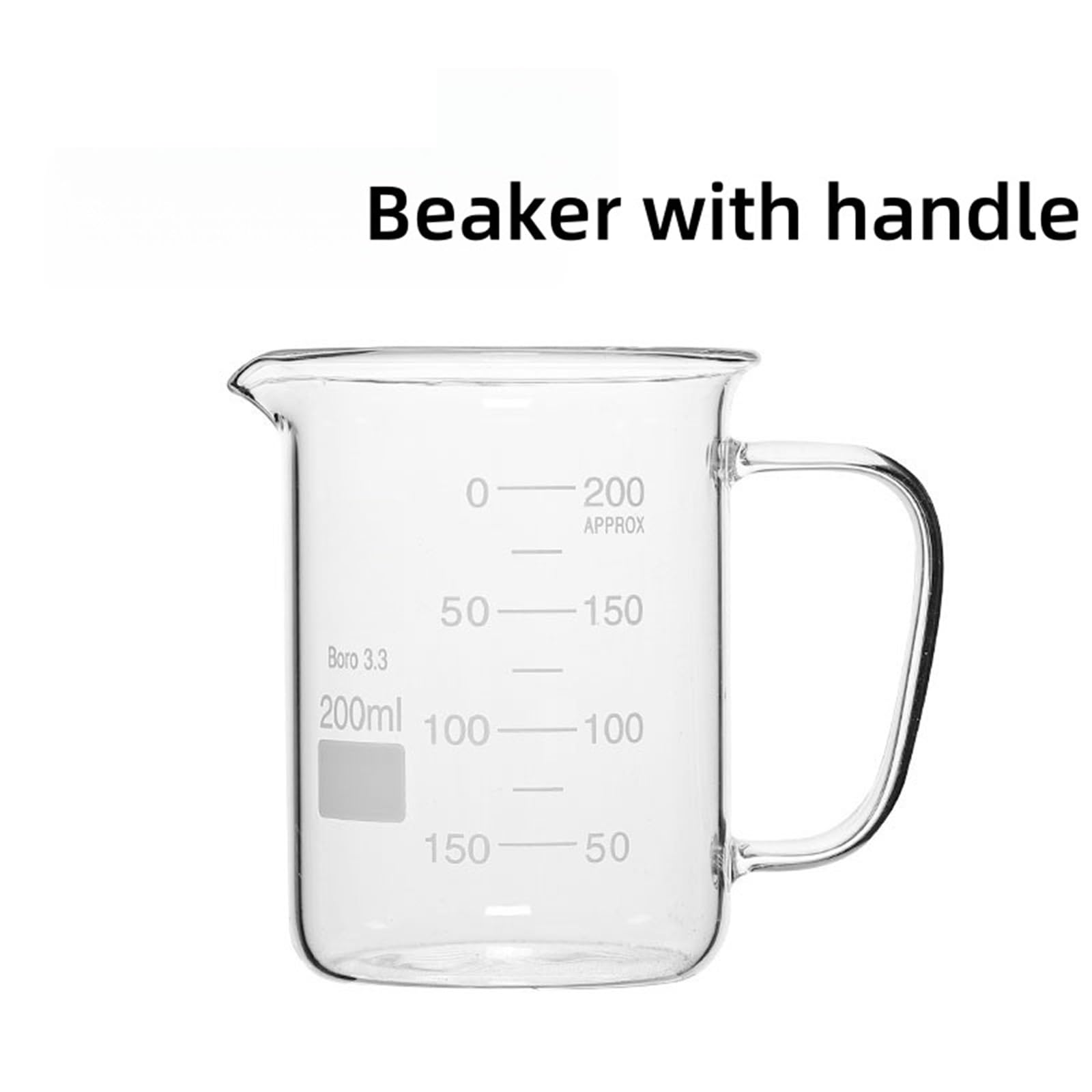 Asa de vaso de precipitados de vidrio, resistente a altas temperaturas, escala transparente, for laboratorio químico, vidrio de borosilicato de alta calidad.(400ml)