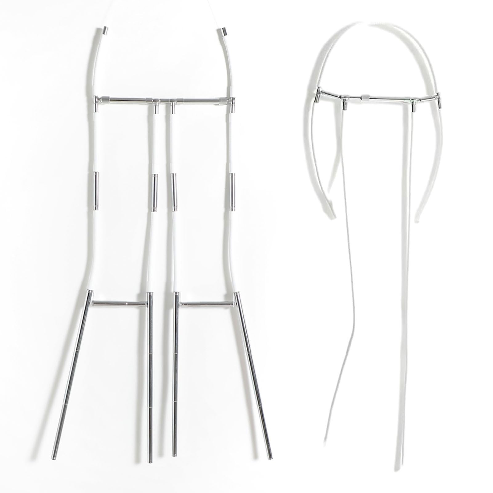 HCZKIUJY Mannequin Hanger 2 Pack Pants Hanger for Pose Adjustable, Clothing Store Display Rack for Retail Silk Pants, Photography Poseable Stand Heavy Duty, Can Invisible