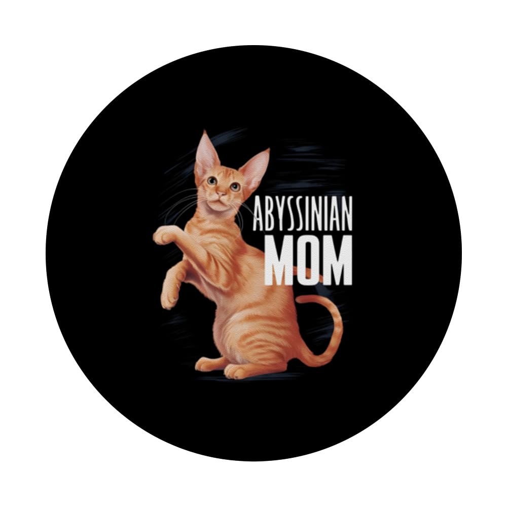 Abyssinian Mom PopSockets Swappable PopGrip, Black - Image 3
