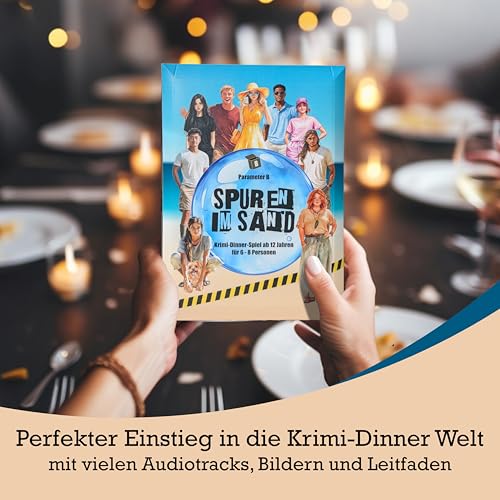 Stadtkrimis Exit Escape Stadtführung Parameter B - Spuren im Sand - Krimidinner für 6-8 Personen – ab 12 Jahren - Krimidinner für Zuhause für Familien mit Kindern - Krimispiel für Einsteiger - realistische Beweise