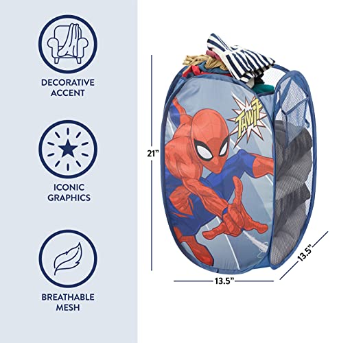 Image of Idea Nuova Spiderman Pop Up Hamper with Durable Carry Handles, 21'' H x 13.5'' W X 13.5'' L