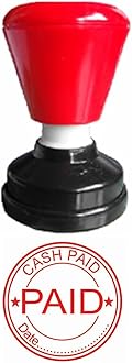Cash Paid with Date 30mm Round red Color self Ink pre Ink Rubber Stamp