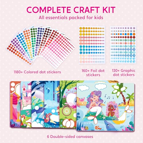 Image of Klever Kits Princess Dot Art Kit for Kids, No Mess Sticker for Toddlers 3-7, Art and Craft Kits, DIY Creative Activity, Travel Toy, Birthday Presents for Boys Girls