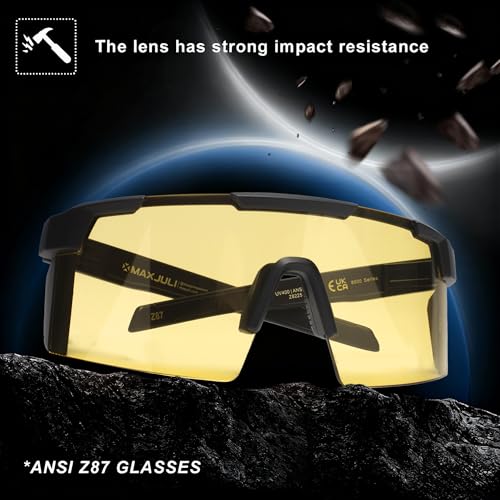 Image of MAXJULI XL Z87 Sunglasses for Big Wide Heads Men TR90 Ultralight UV400 Protection Work Glasses Z8225