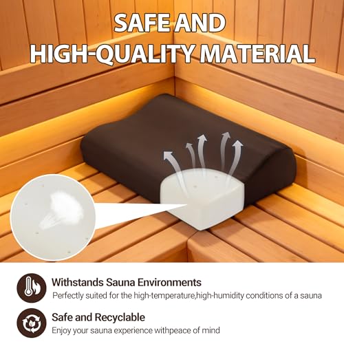 BALAPET Waterproof Sauna Headrest Pillow, Breathable Memory Foam Support Sauna Backrest Pillow, Ergonomic Curve Sauna Neck Pillow, Sauna Accessories for Infrared Sauna Resting - Image 4