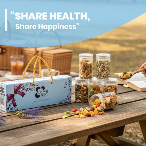 Image of Browntree Five Star 5P - 420g | Premium Mixed Fruit, Special Dry Fruit Mix, Omega Mix, Nut Berry Mix & Health Mix | Ready-to-Eat Nutri Snack Combo Pack | Festive Dry Fruit & Nut Combo | Corporate Gifting & Family Celebrations